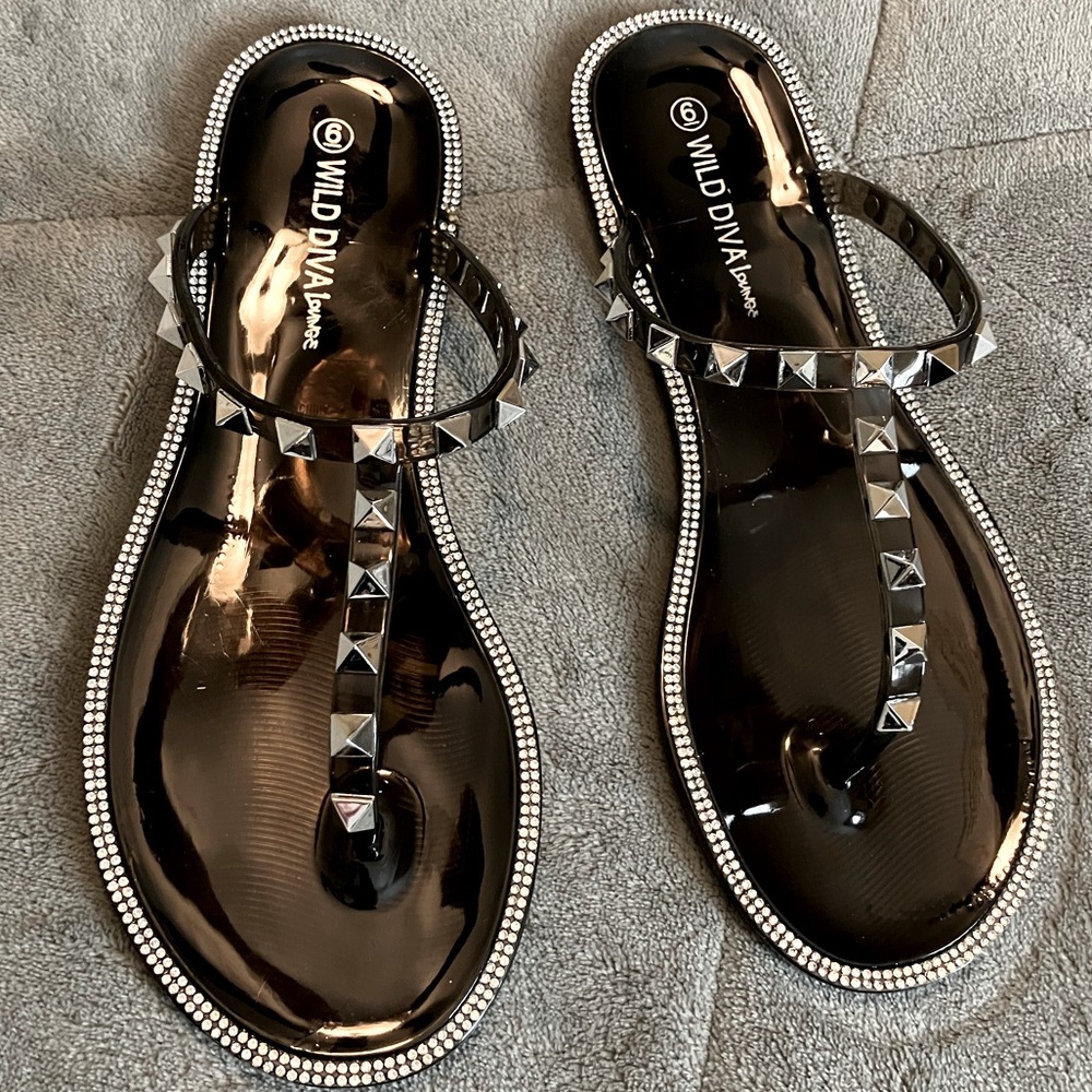 Rhinestone Jelly Sandals